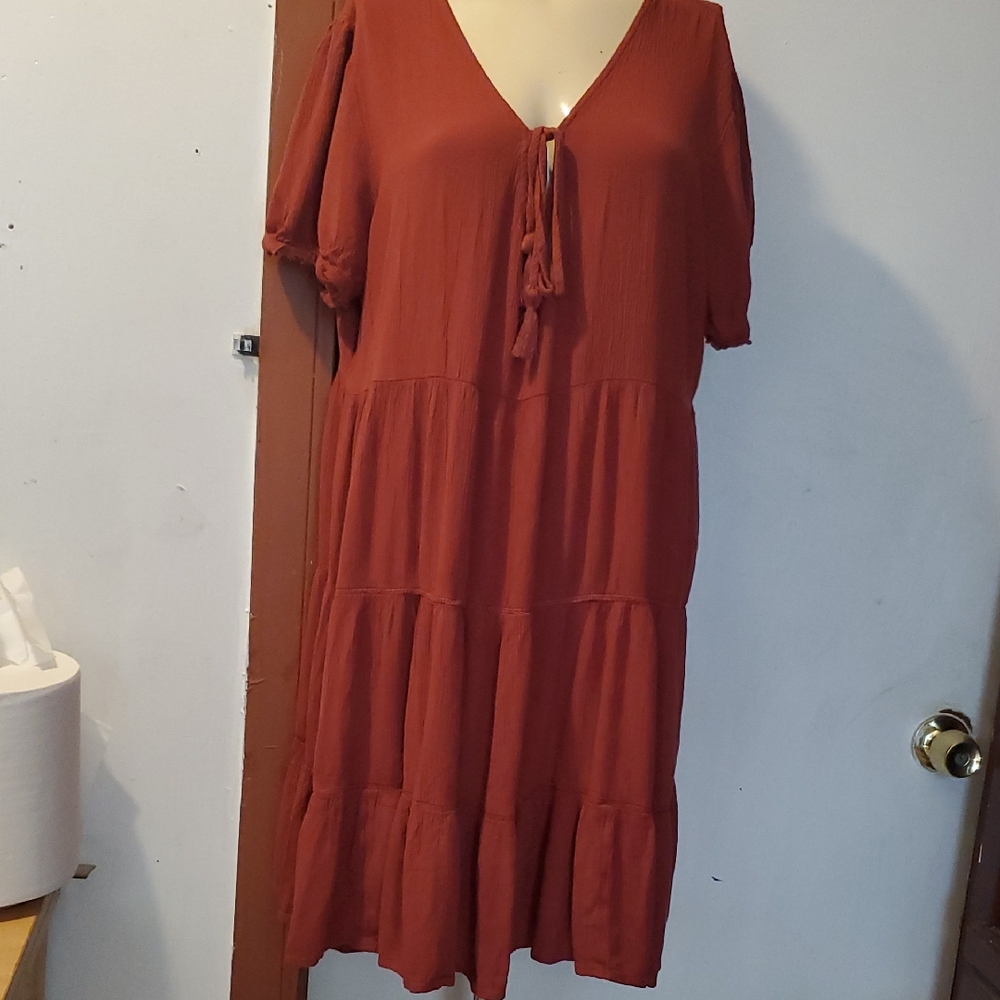 SO drawstring V- Neck Tunic Dress Size XL